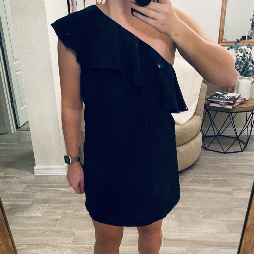 Sugar + Lips One Shoulder Ruffle Dress